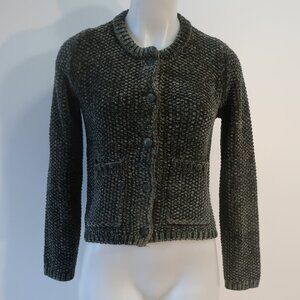 NWT Women Splendid Collection Green Spruce Chenille Cropped Cardigan Sweater XS